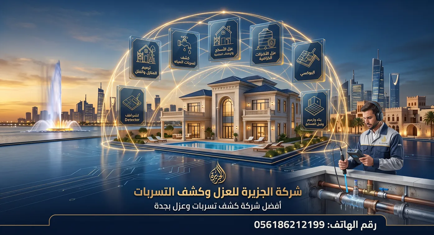 أفضل شركة كشف تسربات وعزل بجدة شركة الجزيرة للعزل وترميم الفلل والمباني
